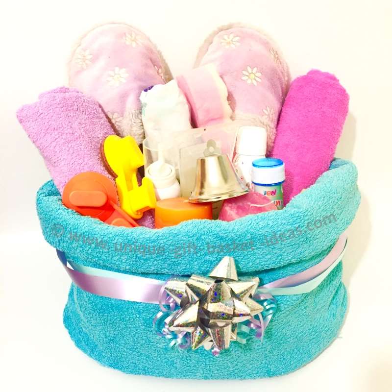 Towel Gift Basket Container Unique Gift Basket Ideas