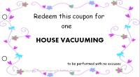 Mom coupon book - house cleaning